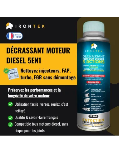 IT290 - DÉCRASSANT MOTEUR DIESEL 5 ACTIONS