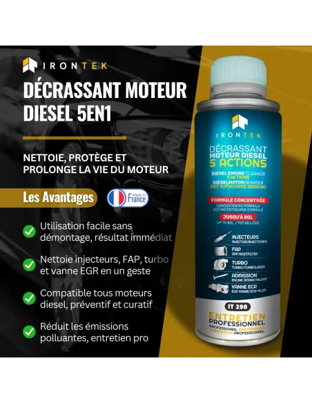 IT290 - DÉCRASSANT MOTEUR DIESEL 5 ACTIONS