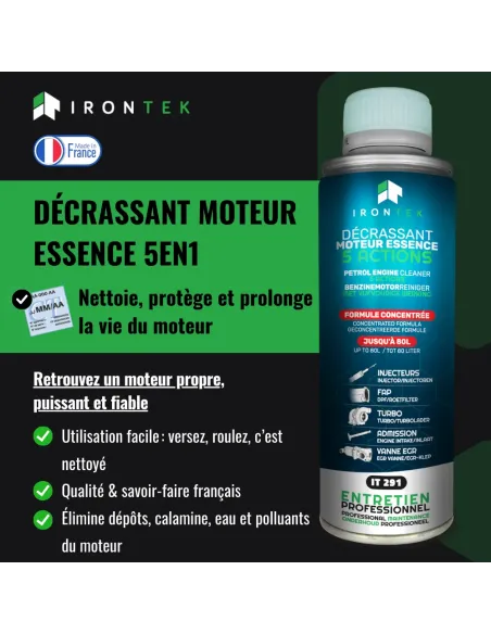 IT291 - DÉCRASSANT MOTEUR ESSENCE 5 ACTIONS