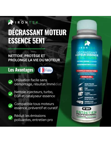 IT291 - DÉCRASSANT MOTEUR ESSENCE 5 ACTIONS