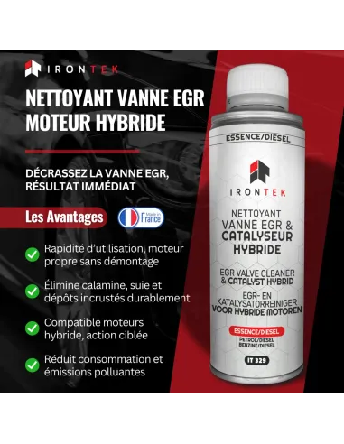 IT329 - NETTOYANT VANNE EGR & CATALYSEUR HYBRIDE