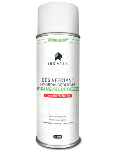 IT302 - DÉSINFECTANT HYDROALCOOLIQUE MAIN/SURFACE