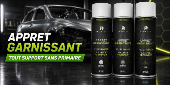Apprêt garnissant IRONTEK IT126, IT127, IT143 : préparation carrosserie tout support sans primaire