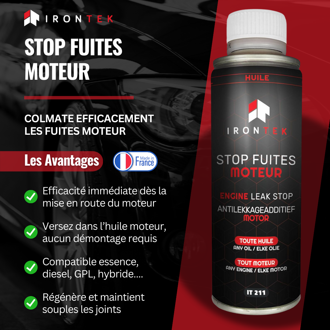Stop Fuite Moteur IRONTEK IT211 – La solution efficace contre les fuites et suintements d’huile