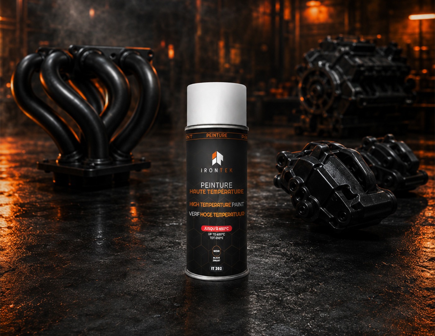 Peinture haute température 650°C : protéger métal, échappement et freinage avec IRONTEK IT202